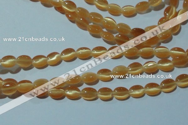 CCT636 15 inches 6*8mm oval cats eye beads wholesale