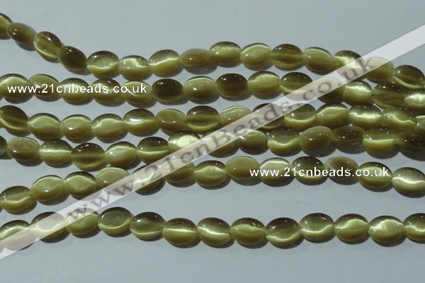 CCT637 15 inches 6*8mm oval cats eye beads wholesale