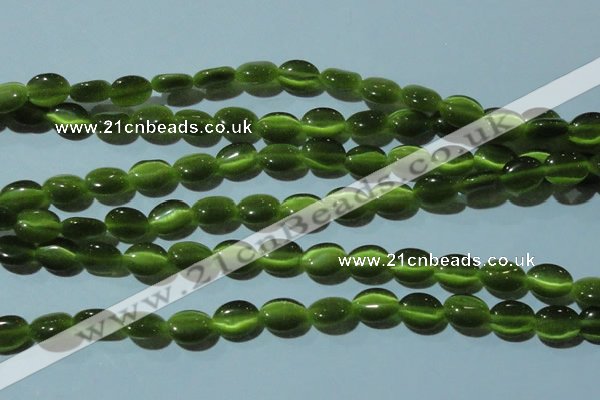 CCT648 15 inches 6*8mm oval cats eye beads wholesale