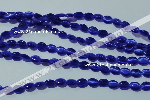 CCT651 15 inches 6*8mm oval cats eye beads wholesale