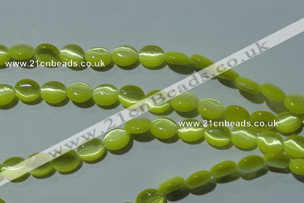 CCT669 15 inches 8*10mm oval cats eye beads wholesale