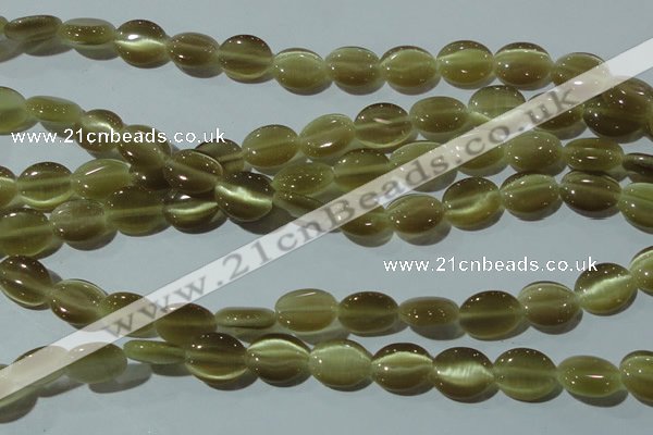 CCT671 15 inches 8*10mm oval cats eye beads wholesale