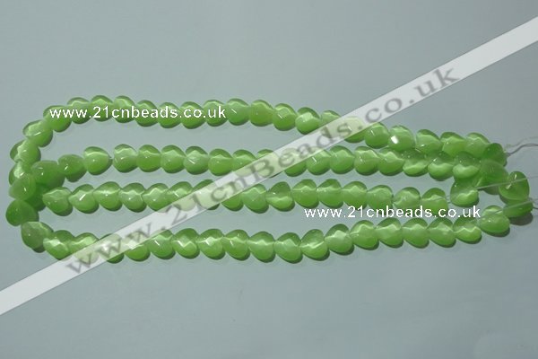 CCT965 15 inches 10*10mm faceted heart cats eye beads wholesale