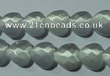 CCT970 15 inches 12*12mm faceted heart cats eye beads wholesale