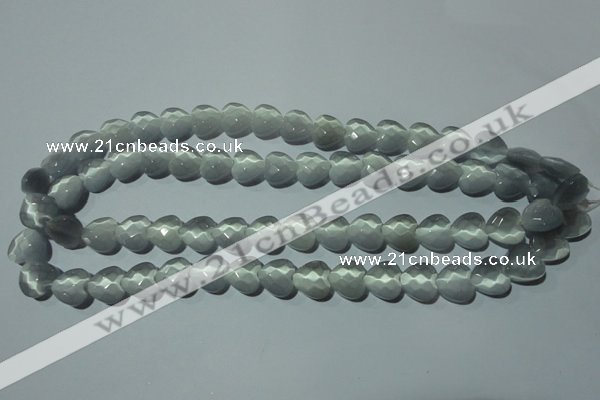 CCT970 15 inches 12*12mm faceted heart cats eye beads wholesale