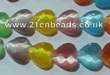 CCT973 15 inches 12*12mm faceted heart cats eye beads wholesale