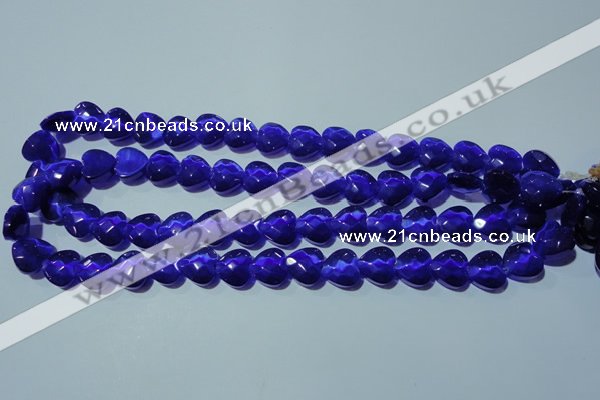 CCT974 15 inches 12*12mm faceted heart cats eye beads wholesale