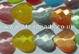 CCT980 15 inches 14*14mm faceted heart cats eye beads wholesale