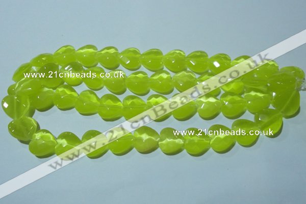 CCT985 15 inches 16*16mm faceted heart cats eye beads wholesale