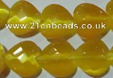 CCT986 15 inches 16*16mm faceted heart cats eye beads wholesale