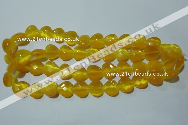 CCT986 15 inches 16*16mm faceted heart cats eye beads wholesale