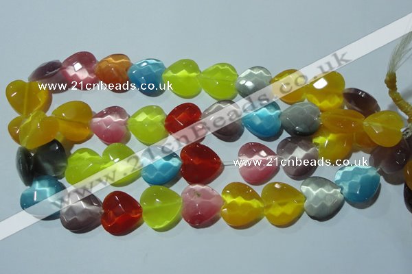 CCT992 15 inches 18*18mm faceted heart cats eye beads wholesale