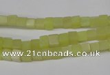 CCU03 15.5 inches 4*4mm cube olive jade beads wholesale