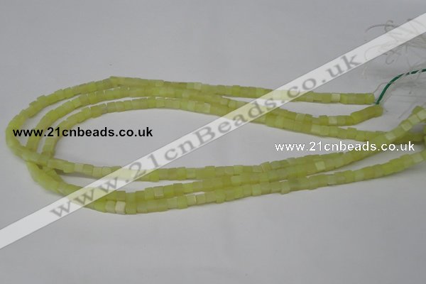 CCU03 15.5 inches 4*4mm cube olive jade beads wholesale