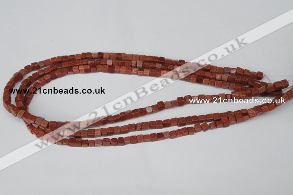 CCU06 15.5 inches 4*4mm cube goldstone beads wholesale