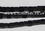 CCU09 15.5 inches 4*4mm cube black agate beads wholesale