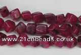 CCU102 15.5 inches 6*6mm cube dyed white jade beads wholesale