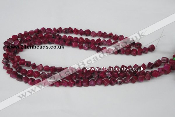 CCU102 15.5 inches 6*6mm cube dyed white jade beads wholesale