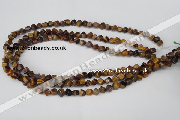 CCU104 15.5 inches 6*6mm cube yellow tiger eye beads wholesale