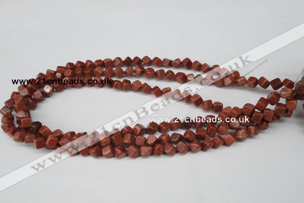 CCU105 15.5 inches 6*6mm cube goldstone beads wholesale