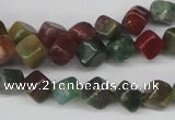 CCU107 15.5 inches 6*6mm cube Indian agate beads wholesale