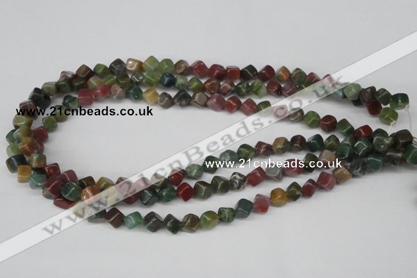 CCU107 15.5 inches 6*6mm cube Indian agate beads wholesale