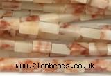 CCU1092 15 inches 2*4mm cuboid red net jasper beads