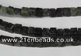 CCU11 15.5 inches 4*4mm cube ruby zoisite beads wholesale