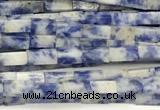 CCU1104 15 inches 2*4mm cuboid blue spot stone beads