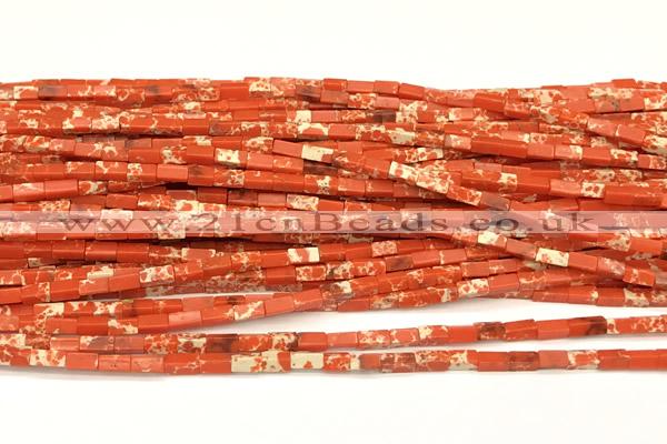 CCU1121 15 inches 2*4mm cuboid imitation sea sediment jasper beads