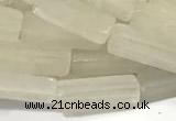 CCU1130 15 inches 4*13mm cuboid white jade beads