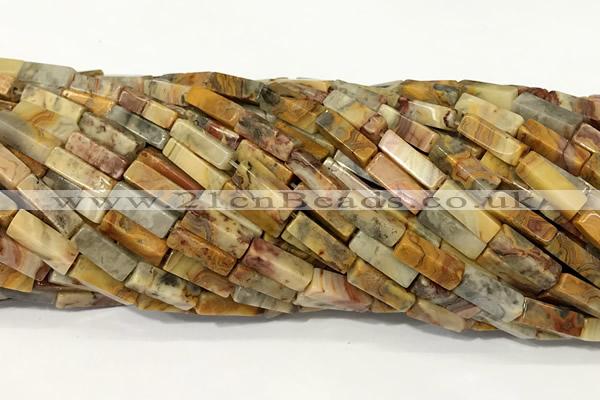 CCU1148 15 inches 4*13mm cuboid crazy lace agate beads