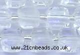 CCU1300 15 inches 9mm - 10mm faceted cube white crystal beads