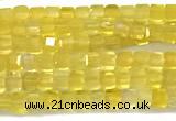 CCU1330 15 inches 2.5mm faceted cube yellow agate beads