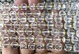CCU1350 15 inches 6mm - 7mm faceted cube white crystal beads