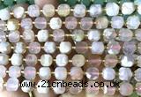 CCU1397 15 inches 6mm - 7mm faceted cube sakura agate beads