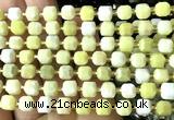 CCU1425 15 inches 6mm - 7mm faceted cube butter jade beads