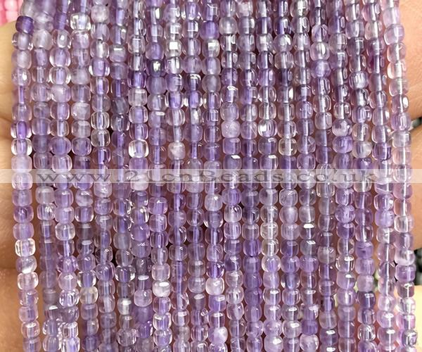 CCU1602 15 inches 2.5mm faceted cube light amethyst beads