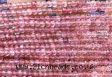 CCU1606 15 inches 2.5mm faceted cube strawberry quartz beads
