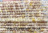 CCU1614 15 inches 2.5mm faceted cube golden rutilated quartz beads