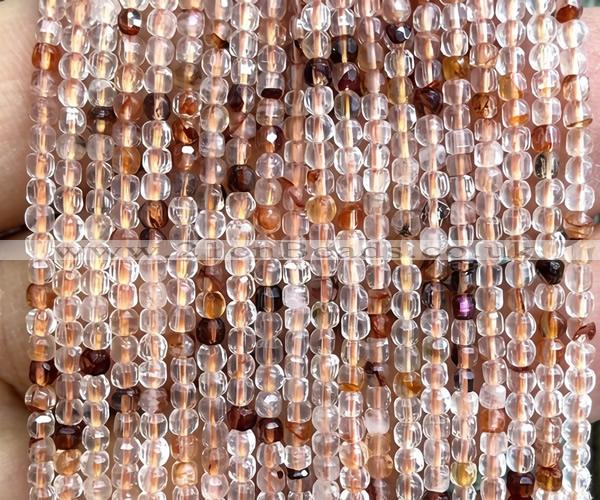 CCU1616 15 inches 2.5mm faceted cube red quartz beads