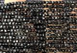 CCU1648 15 inches 2.5mm faceted cube black tourmaline beads