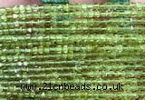 CCU1650 15 inches 2.5mm faceted cube peridot gemstone beads