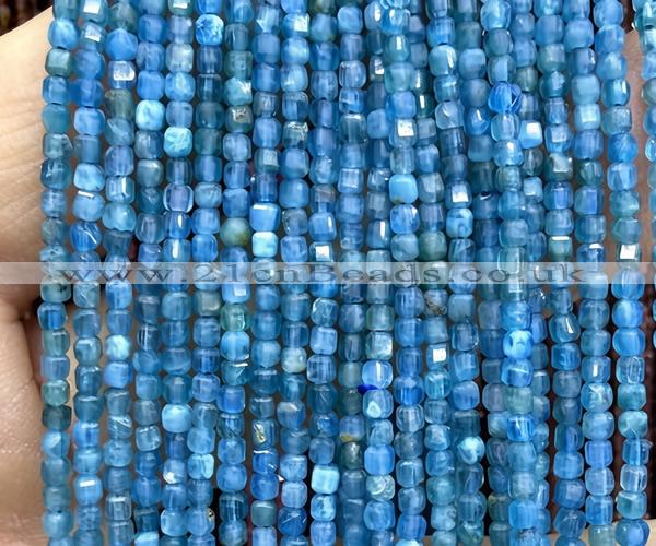 CCU1654 15 inches 2.5mm faceted cube apatite gemstone beads