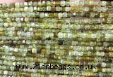 CCU1661 15 inches 2.5mm faceted cube green garnet beads