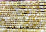 CCU1673 15 inches 2.5mm faceted cube yellow opal gemstone beads
