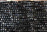 CCU1676 15 inches 2.5mm faceted cube black spinel gemstone beads