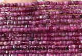 CCU1679 15 inches 2.5mm faceted cube ruby gemstone beads