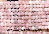 CCU1806 15 inches 4mm faceted cube rose quartz beads