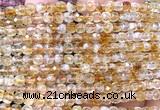 CCU1814 15 inches 4mm faceted cube citrine gemstone beads